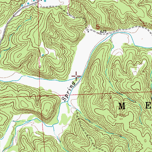 Topographic Map of Little Spring Creek, MO