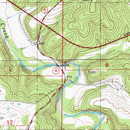 Topographic Map of Little Spring Creek, MO