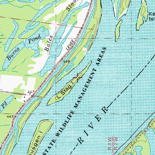 Topographic Map of Little Stag Island, MO