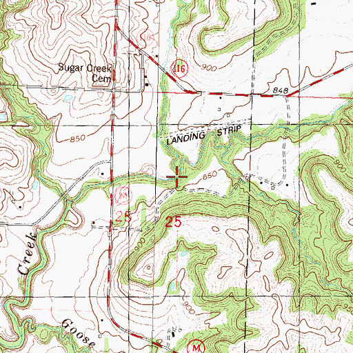 Topographic Map of Little Sugar Creek, MO