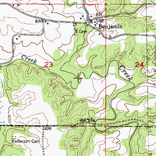 Topographic Map of Little Sugar Creek, MO