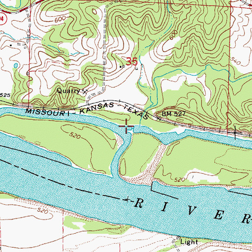 Topographic Map of Little Tavern Creek, MO