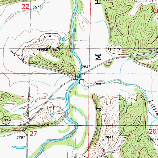 Topographic Map of Little Tavern Creek, MO