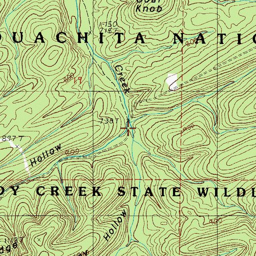 Topographic Map of Huse Mire Hollow, AR