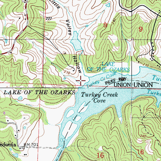 Topographic Map of Little Valley Hollow, MO