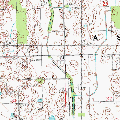 Topographic Map of Little Vine Church, MO