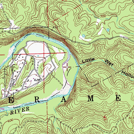 Topographic Map of Little Wet Hollow, MO