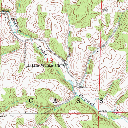Topographic Map of Little White Church, MO