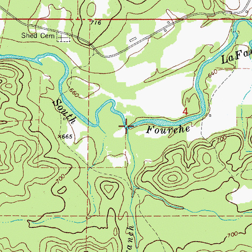 Topographic Map of Hutto Branch, AR