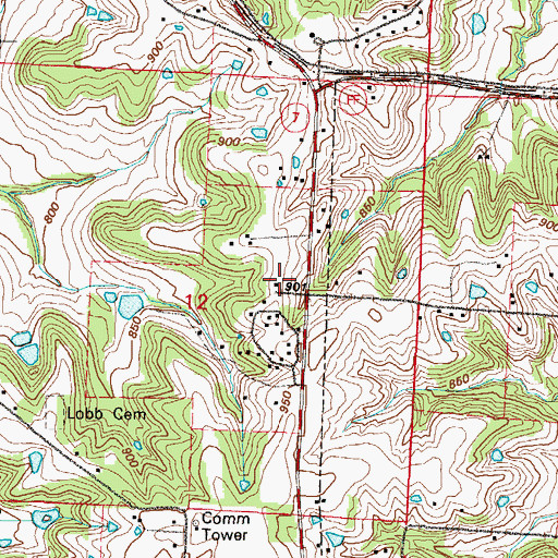 Topographic Map of Lobb Cumberland Church, MO