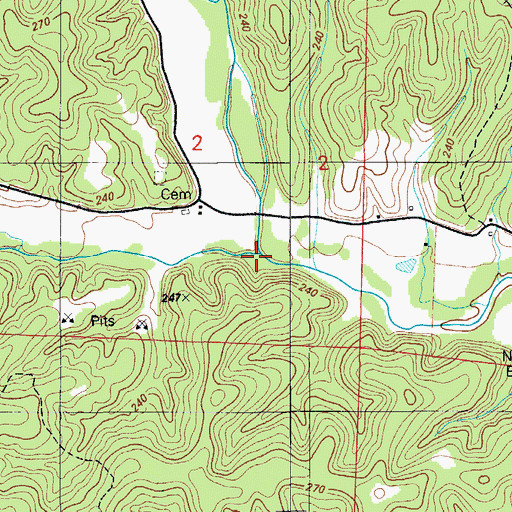 Topographic Map of Locust Creek, MO