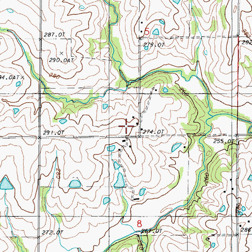 Topographic Map of Locust Grove School, MO
