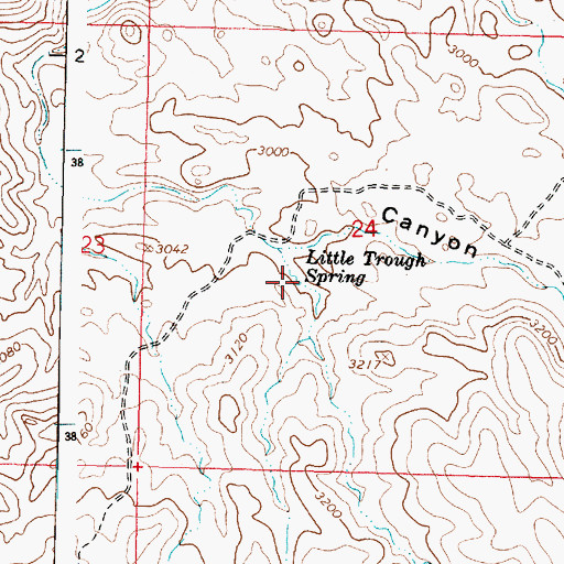 Topographic Map of Little Trough Spring, AZ