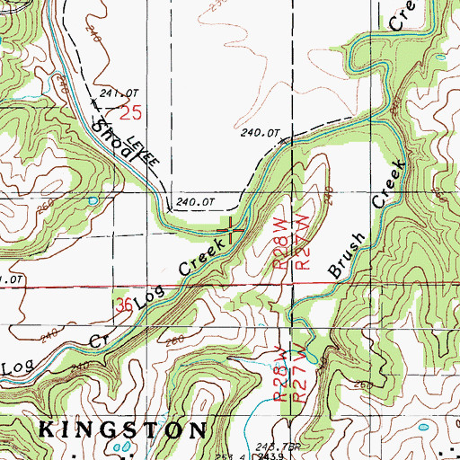 Topographic Map of Log Creek, MO