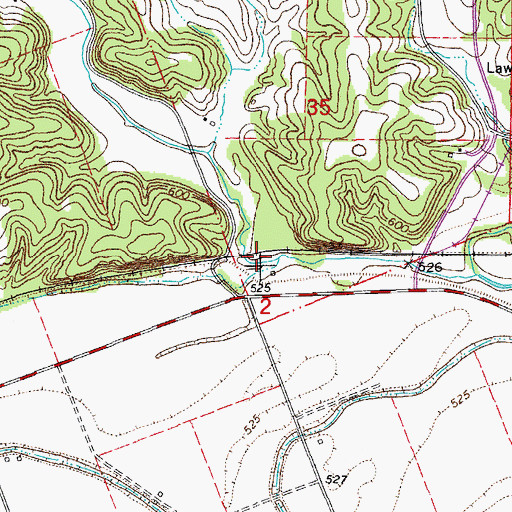 Topographic Map of Logan Camp Branch, MO