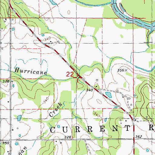 Topographic Map of Logan Creek, MO