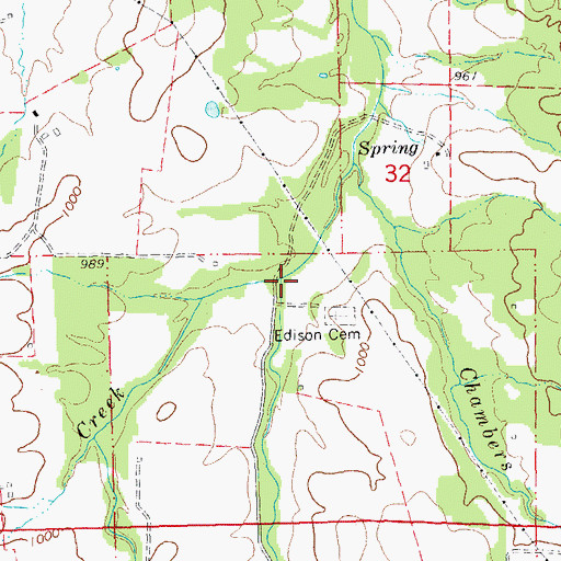 Topographic Map of Logan Creek, MO