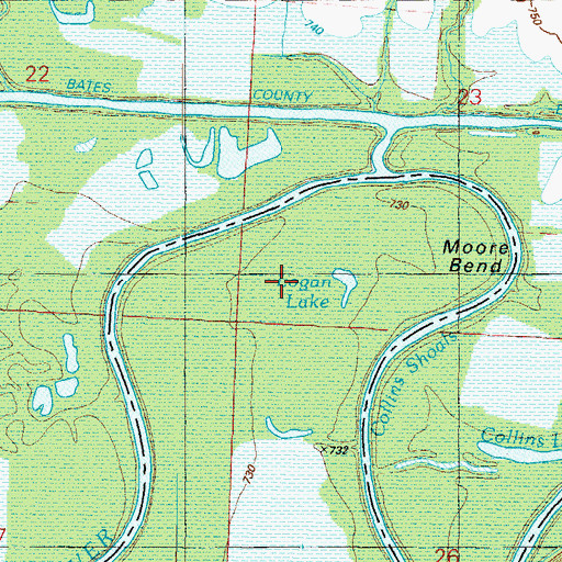 Topographic Map of Logan Lake, MO