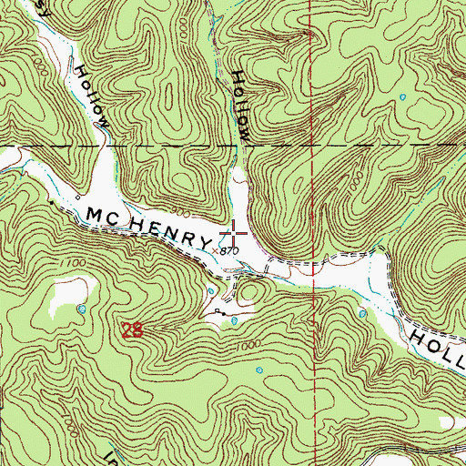 Topographic Map of Logfield Hollow, MO