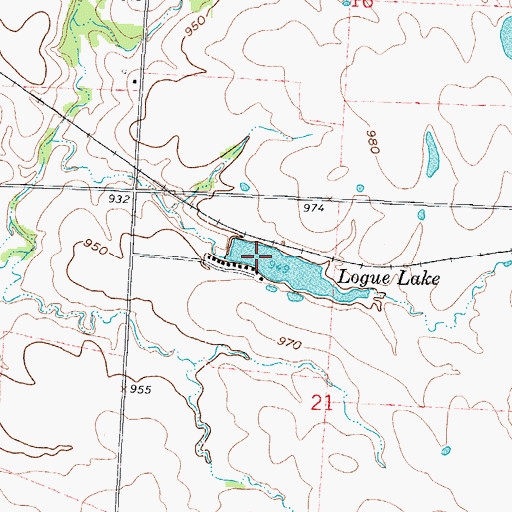 Topographic Map of Logue Lake, MO