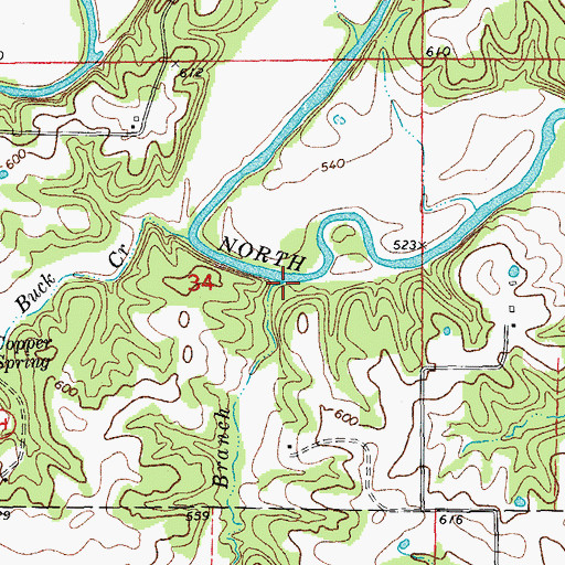 Topographic Map of Lolar Branch, MO