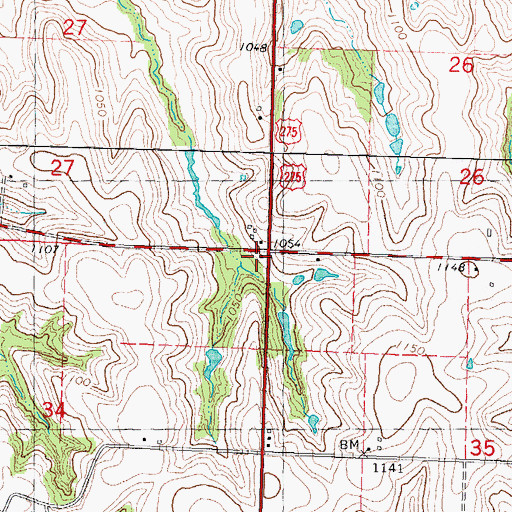 Topographic Map of Lone Cedar School (historical), MO