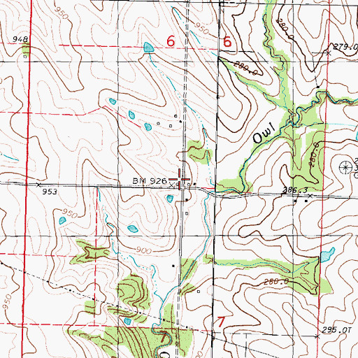 Topographic Map of Lone Corner School, MO