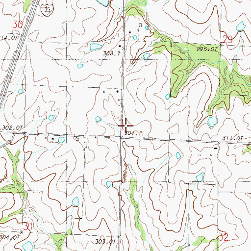 Topographic Map of Lone Cottage School (historical), MO