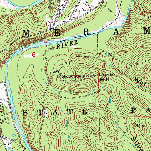 Topographic Map of Lone Hill, MO