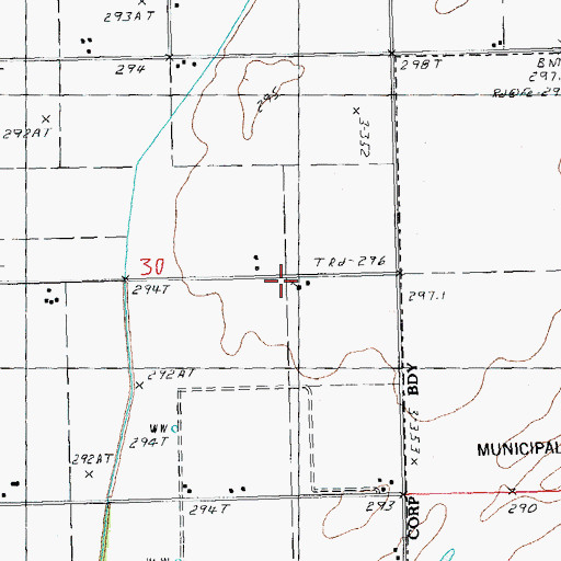 Topographic Map of Lone Oak Church, MO