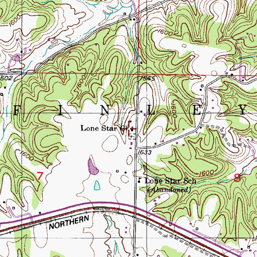 Topographic Map of Lone Star Church, MO