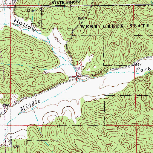 Topographic Map of Lone Star Hollow, MO