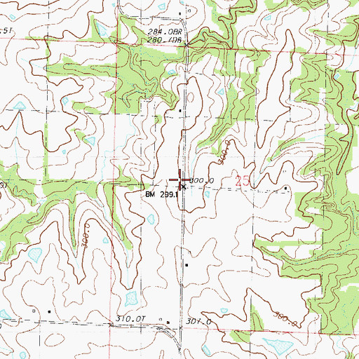 Topographic Map of Lone Star School (historical), MO