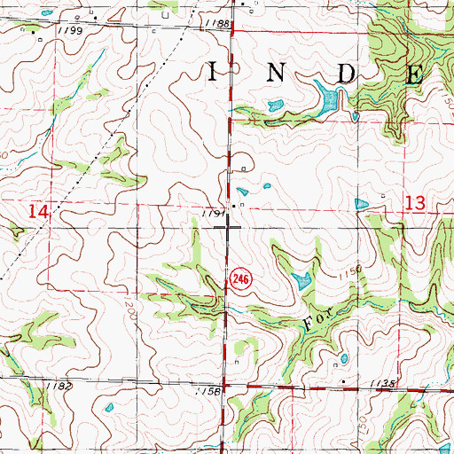 Topographic Map of Lone Star School, MO