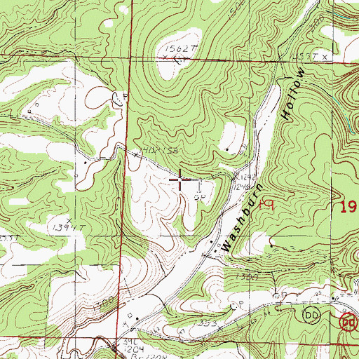 Topographic Map of Lone Walnut School (historical), MO