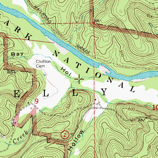 Topographic Map of Long Bay Hollow, MO