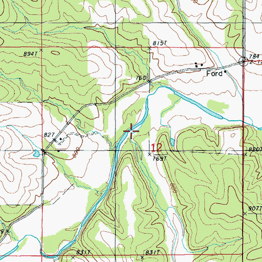 Topographic Map of Long Branch, MO