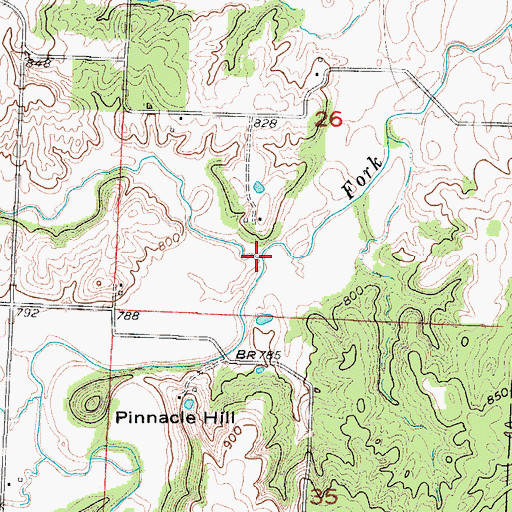 Topographic Map of Long Branch, MO