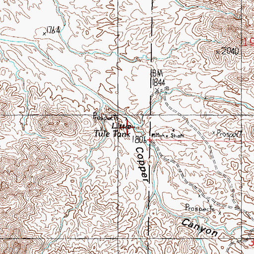 Topographic Map of Little Tule Tank, AZ