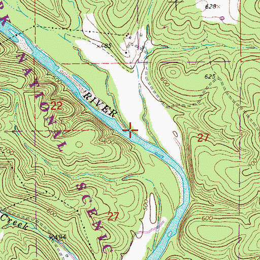 Topographic Map of Long Branch, MO