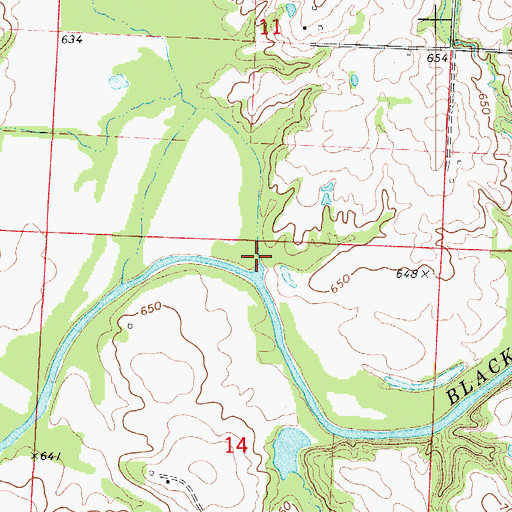 Topographic Map of Long Branch, MO