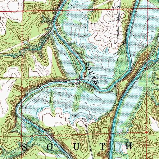 Topographic Map of Long Branch, MO