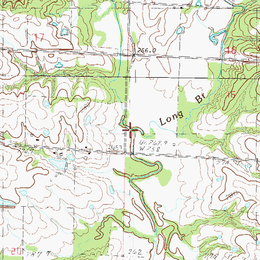 Topographic Map of Long Branch, MO