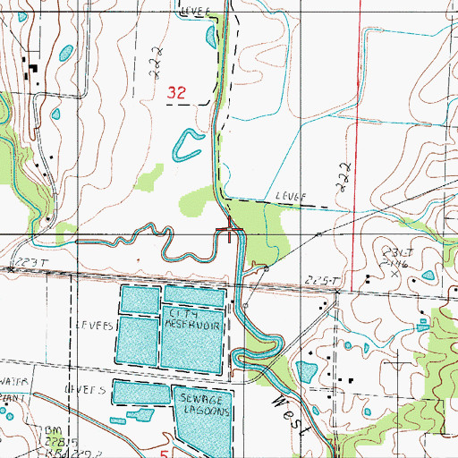 Topographic Map of Long Branch, MO