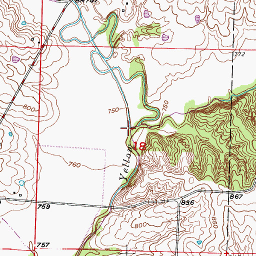 Topographic Map of Long Branch, MO