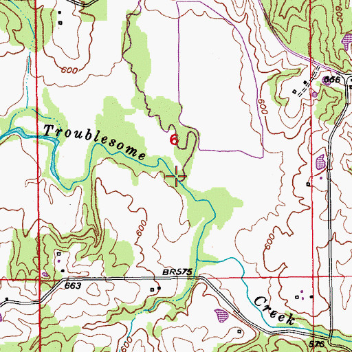 Topographic Map of Long Branch, MO