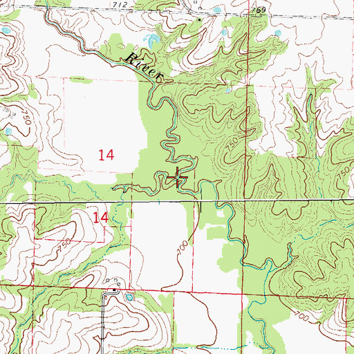 Topographic Map of Long Branch, MO