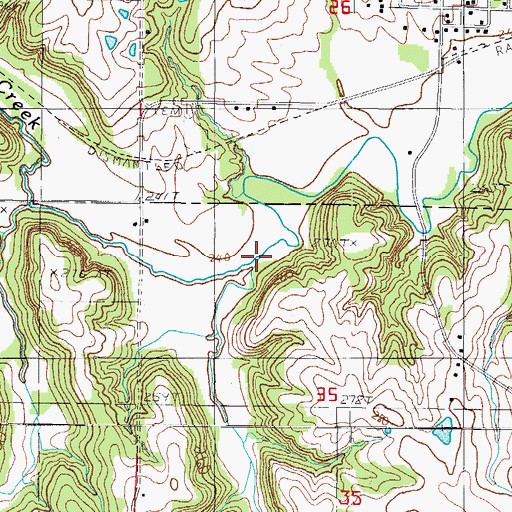 Topographic Map of Long Branch, MO