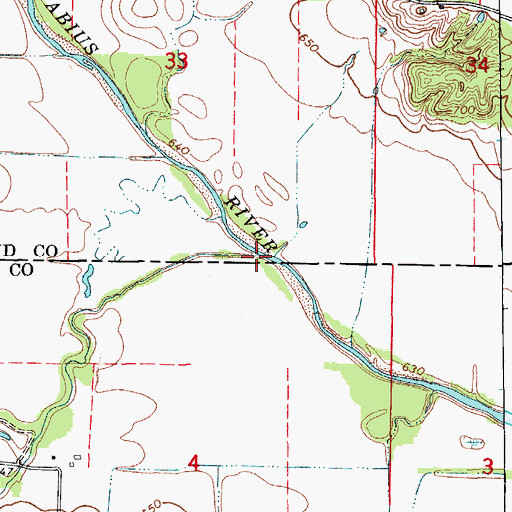 Topographic Map of Long Branch, MO