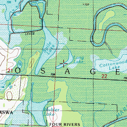Topographic Map of Long Lake, MO